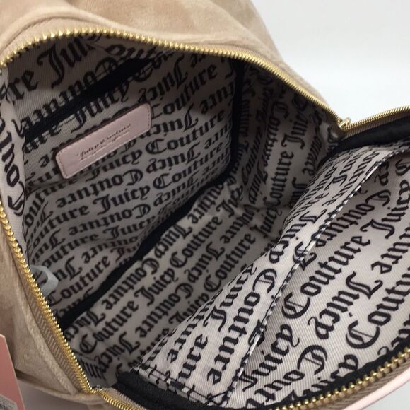 NWT Juicy Couture Queen Of Everything Backpack Velour Cafe/Powder Blush - Picture 12 of 17
